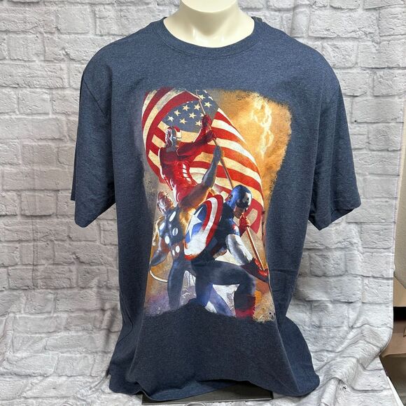 Captain America Iron Man Thor Men's T-Shirt 3XLT Marvel Universe Avengers NWT - Picture 2 of 7